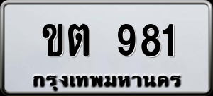 ทะเบียนรถ ขต 981 ผลรวม 23